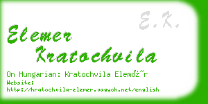 elemer kratochvila business card